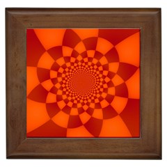 Fractal Artwork Abstract Background Orange Framed Tiles