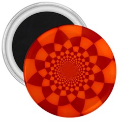 Fractal Artwork Abstract Background Orange 3  Magnets by Sudhe