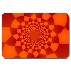 Fractal Artwork Abstract Background Orange Large Doormat 