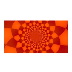 Fractal Artwork Abstract Background Orange Satin Wrap
