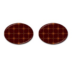 Background Pattern Design Geometric Brown Cufflinks (oval)