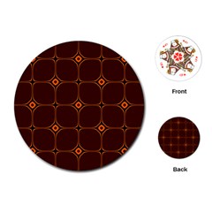 Background Pattern Design Geometric Brown Playing Cards Single Design (round)