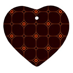 Background Pattern Design Geometric Brown Heart Ornament (two Sides)