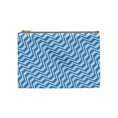 Geometric Blue Shades Diagonal Cosmetic Bag (medium) by Bajindul