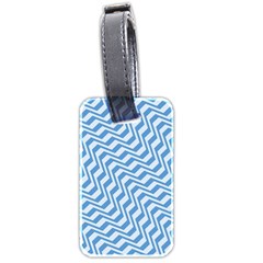 Geometric Blue Shades Diagonal Luggage Tag (two Sides) by Bajindul