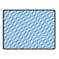 Geometric Blue Shades Diagonal Double Sided Fleece Blanket (small)  by Bajindul