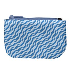 Geometric Blue Shades Diagonal Large Coin Purse by Bajindul