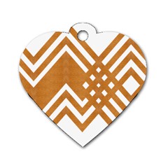 Wood Zigzag Texture Dog Tag Heart (two Sides) by Bajindul