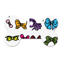 Bows Cartoon Ribbon Dog Tag Bone (two Sides) by Bajindul