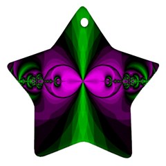 Abstract Artwork Fractal Background Green Purple Ornament (star)