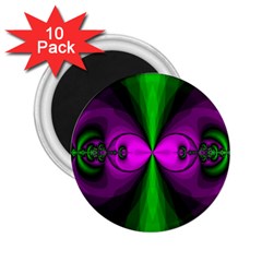 Abstract Artwork Fractal Background Green Purple 2 25  Magnets (10 Pack) 