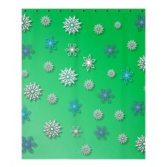 Snowflakes Winter Christmas Green Shower Curtain 60  X 72  (medium)  by HermanTelo