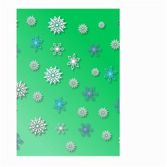 Snowflakes Winter Christmas Green Large Garden Flag (two Sides) by HermanTelo