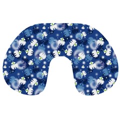 White Flowers Summer Plant Travel Neck Pillow