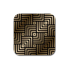 Geometric Pattern   Seamless Luxury Gold Vector Rubber Square Coaster (4 Pack) 