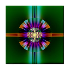 Abstract Art Fractal Creative Green Tile Coasters