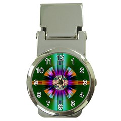 Abstract Art Fractal Creative Green Money Clip Watches