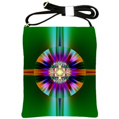 Abstract Art Fractal Creative Green Shoulder Sling Bag