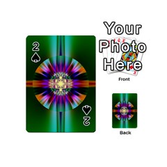 Abstract Art Fractal Creative Green Playing Cards 54 Designs (mini)