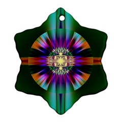 Abstract Art Fractal Creative Green Snowflake Ornament (Two Sides)