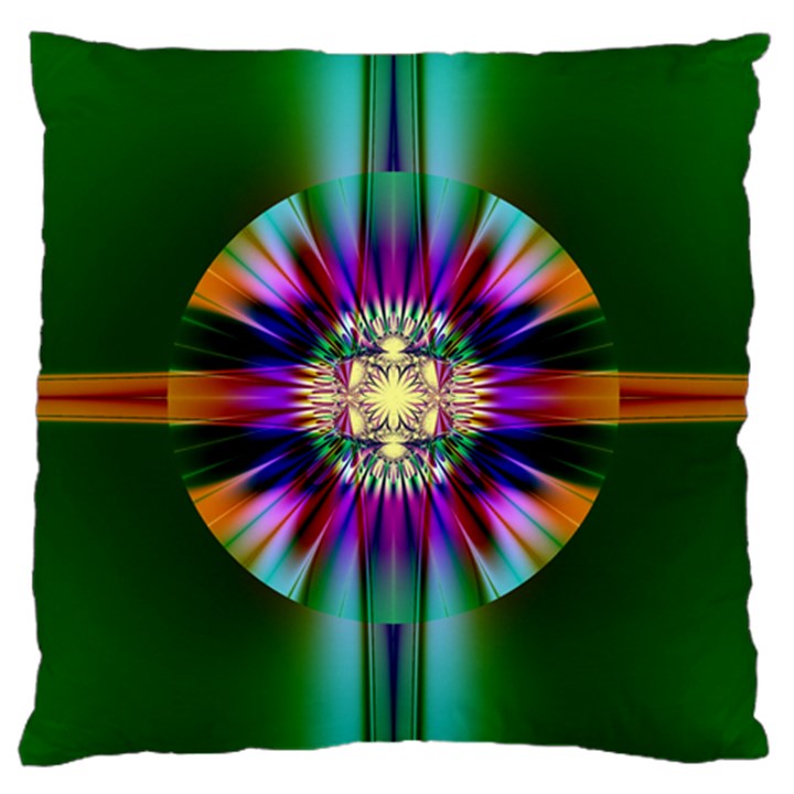 Abstract Art Fractal Creative Green Large Cushion Case (One Side)