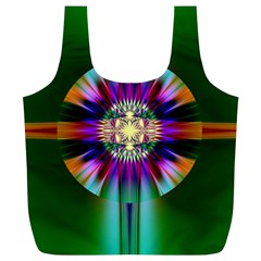 Abstract Art Fractal Creative Green Full Print Recycle Bag (xl) by Sudhe