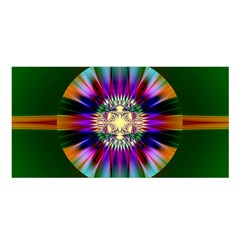 Abstract Art Fractal Creative Green Satin Shawl