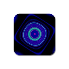 Digital Art Background Pink Blue Rubber Square Coaster (4 Pack) 