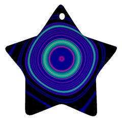 Digital Art Background Pink Blue Star Ornament (two Sides)