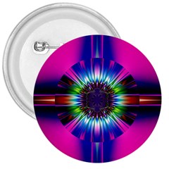 Abstract Art Fractal Creative Pink 3  Buttons by Sudhe