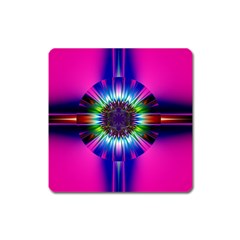 Abstract Art Fractal Creative Pink Square Magnet