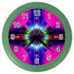 Abstract Art Fractal Creative Pink Color Wall Clock