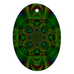 Abstract Background Design Green Oval Ornament (two Sides)