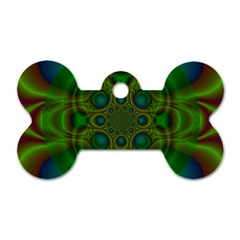 Abstract Background Design Green Dog Tag Bone (one Side)