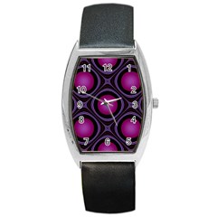 Abstract Background Design Purple Barrel Style Metal Watch by Sudhe