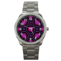 Abstract Background Design Purple Sport Metal Watch