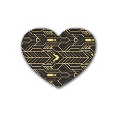 Abstract Art Deco Seamless Pattern Vector Heart Coaster (4 Pack) 