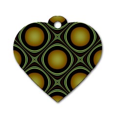 Abstract Background Design Dog Tag Heart (one Side)