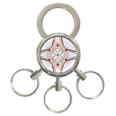 Artwork Fractal Allegory Art Floral 3-ring Key Chain