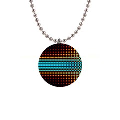 Signal Background Pattern Light 1  Button Necklace by Sudhe