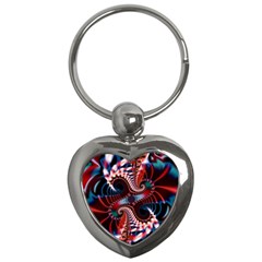 Abstract Fractal Artwork Colorful Art Key Chain (heart)