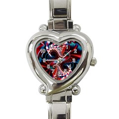 Abstract Fractal Artwork Colorful Art Heart Italian Charm Watch