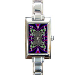 Abstract Artwork Fractal Background Pattern Rectangle Italian Charm Watch