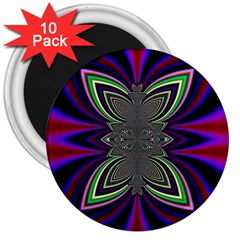 Abstract Artwork Fractal Background Pattern 3  Magnets (10 Pack) 