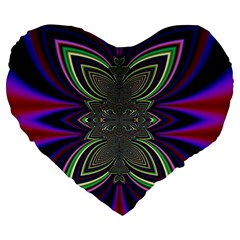 Abstract Artwork Fractal Background Pattern Large 19  Premium Flano Heart Shape Cushions