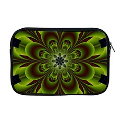 Abstract Flower Artwork Art Floral Green Apple Macbook Pro 17  Zipper Case by Sudhe