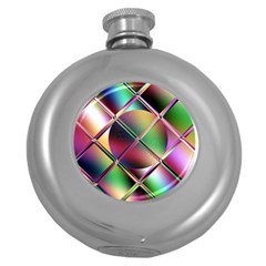 Fractal Artwork Abstract Background Round Hip Flask (5 Oz)