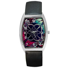 Fractal Artwork Abstract Background Art Pattern Barrel Style Metal Watch