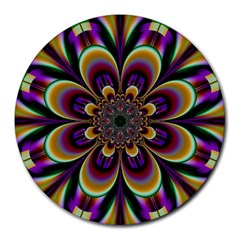 Abstract Flower Artwork Art Round Mousepads