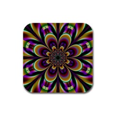 Abstract Flower Artwork Art Rubber Square Coaster (4 Pack) 